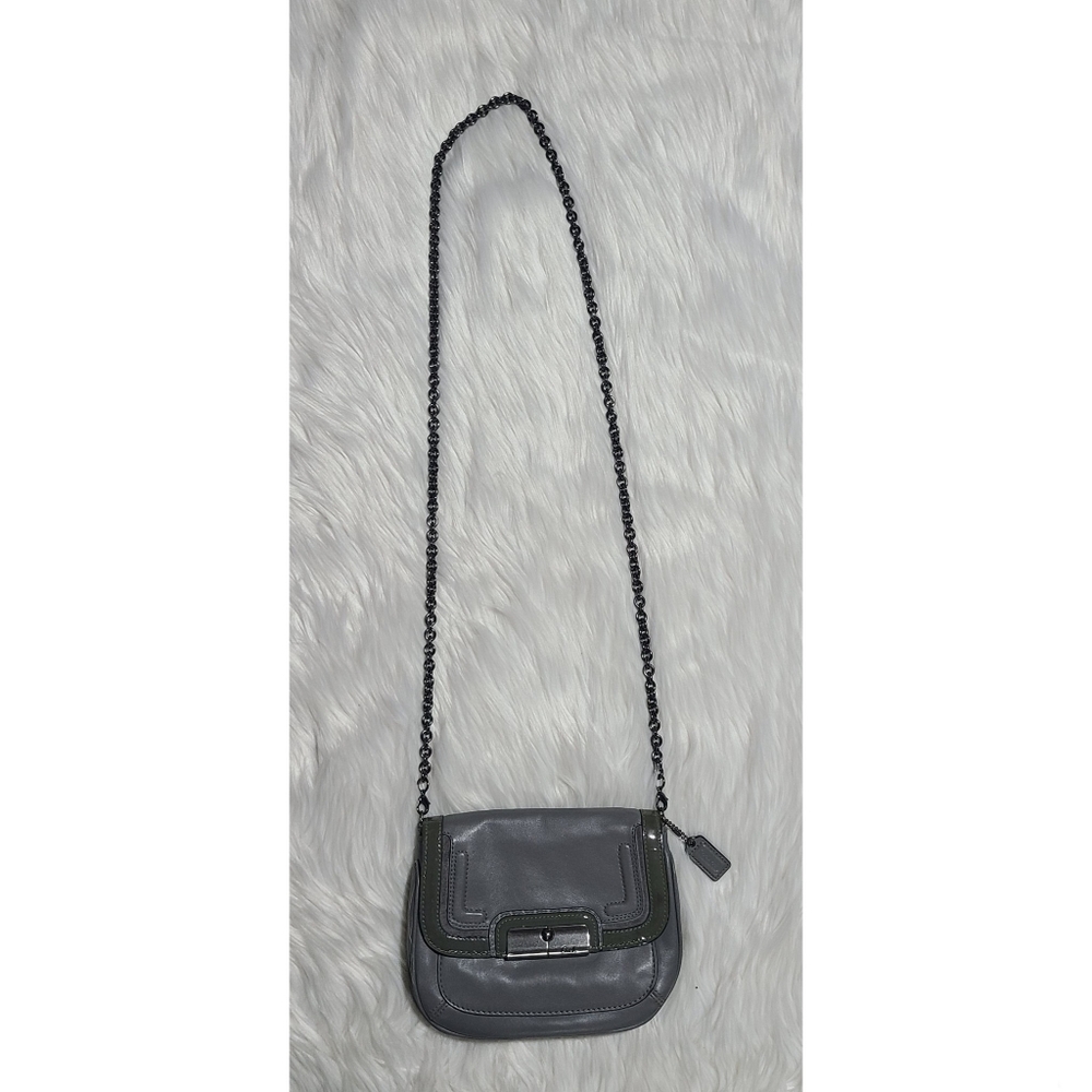 Coach|Grey Leather Crossbody Bag